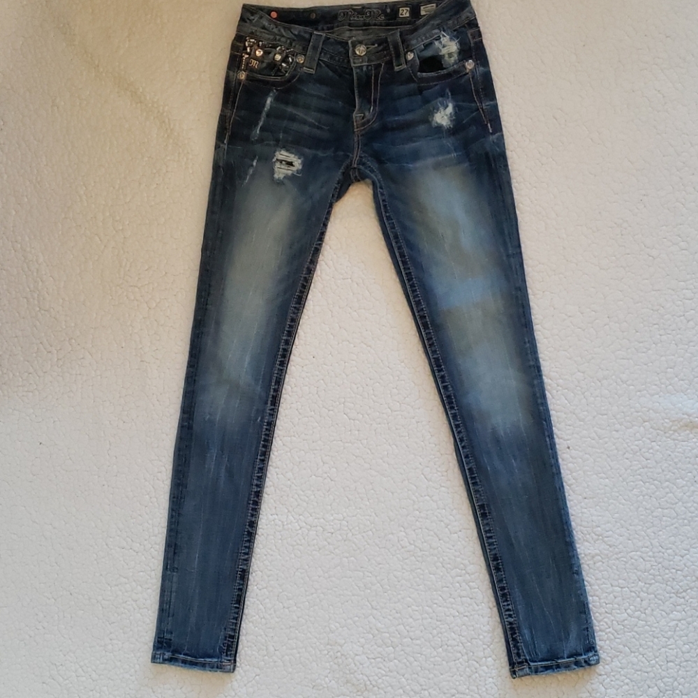 Miss Me Signature Skinny Distressed Jeans